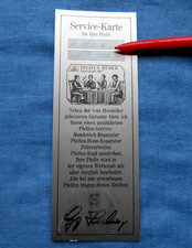 alte Service Karte HUBER Pfeifen für Peterson Kildare 106 S !! INTERESSANT