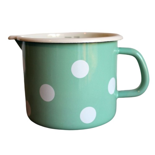 Emaille milchtopf mint weiß - emaille,