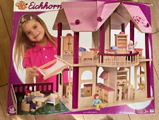 Eichhorn 2513 Villa Puppenhaus Holzspielzeug, inkl. Einrichtung & vielen Puppen