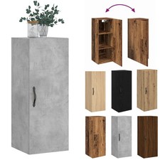 Wandschrank 34,5x34x90 cm Holzwerkstoff Wandmontage Schließfach 3-stufiges Regal
