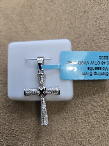 Moissanit sterlingsilber kreuz - moissanit,