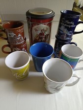 8 Kaffeetassen mit Kaffeedose Konvolut   - Glühweintassen ...