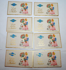 Trumpf Schokolade, acht alte Glückwunschkärtchen Muttertag
