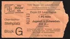 Ticket | 1991/92 | Bayer Leverkusen - 1.FC Köln | Bundesliga