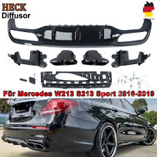 Heckdiffusor Lippe + Auspuff Schwarz für Mercedes W213 S213 E63 Sport 2016-2019