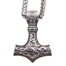 Thor Hammer mit Kette Edelstahl Vikings Wikingerschmuck Kelten Ragnar Nordmann
