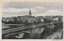 AK Christianstadt Fluss Bober Brücke Kirche Ostbrandenburg 1942 Postkarte