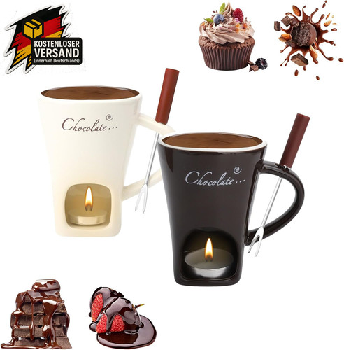 Schokoladenfondue set keramik - schokoladenfondue,