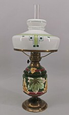 9168006-d Petroleumlampe Jugendstil um 1900 Majolika- Korpus H57cm