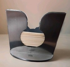 TCM Zahnstocher Halter gebürsteter Edelstahl 8,5 x 8,5 x 4 cm Zahnstocherspender