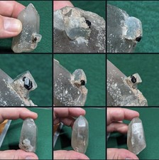 Schöner 6cm Bergkristall mit Apatit und Turmalin Namibia