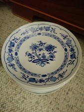 6 x Teller Ilmenau Porzellan  Zwiebelmuster tiefe Telle 22 cm Durchmesser