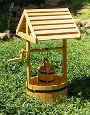 Holz dekobrunnen mit eimer - holz,