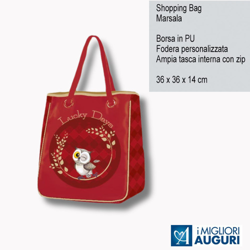 Shopping bag augufi marsala - shopping,