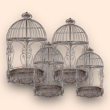 Clayre & Eef Vogelkäfig Gartendekoration Vintage Barock Eisen Pflanzgefäß Rund