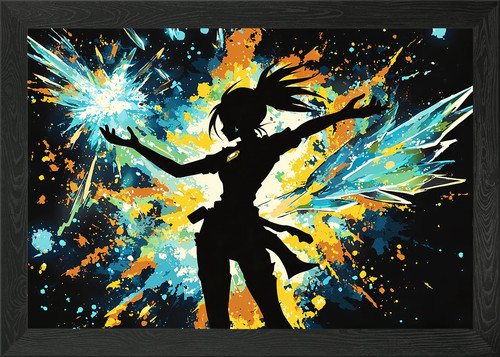 Anime girl feuerwerk gerahmtes - anime,