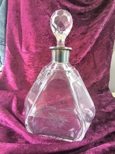 Kristall Glas Karaffe mit Silbermontur 835