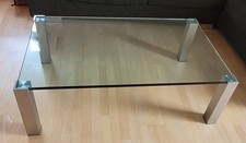Couchtisch, Glas/Edelstahl, Ronald Schmitt, Modell K 580