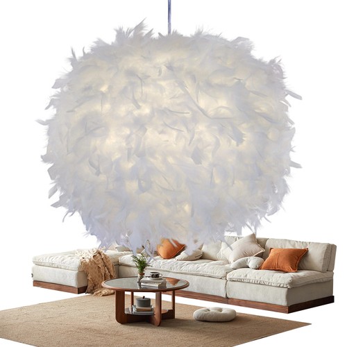 Weiße feder designlampe runde - weiße,