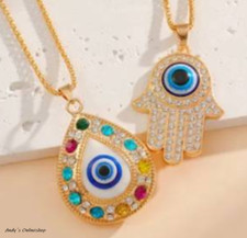 Nazar Halskette Anhänger Glücksbringer Boncuk Türkisch Gold Böses Blaue Auge