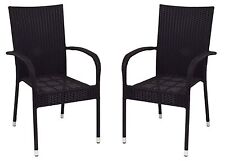 2x Wicker Stapelstuhl schwarz