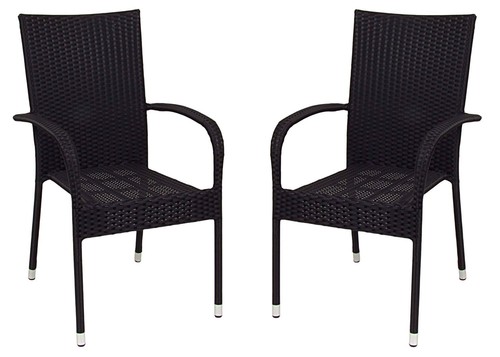 Wicker stapelstuhl schwarz - stapelstuhl,