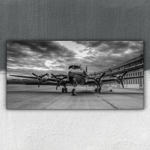 Schwarz weiß flugzeug - schwarz,