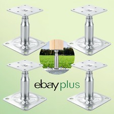 1~20x Stützenfuß Pfostenträger Pfostenanker höhenverstelbar aus Stahl Verzinkte