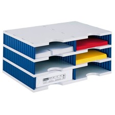 styro Sortierstation Styrodoc grau/blau mit 6 Fächer