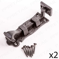 2er Pack schwarz Gusseisen versenkt Schieberiegel Schwerlast gekröpfter Torriegel/Fang