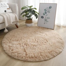 Beige Plüsch Imitation Rund