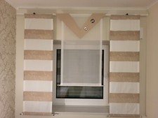 Moderne Gardinen, Schiebe Vorhänge,Flächen Vorhänge Set Beige /Weis Handmade