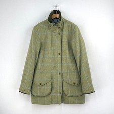 Chrysalis Tweed Mantel Damen 10 grün kariert Wolle Country Field Barnsdale Sakko