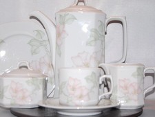 Kaffeeservice 6 Pers. 21 tlg. Isabelle rosa Blüte 28760 Seltmann Weiden