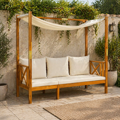 Gartenbank sonnendach holz - gartenbank,