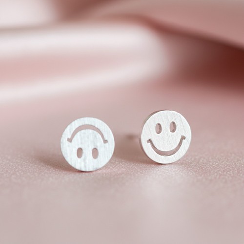 Smiley ohrstecker echt - smiley,