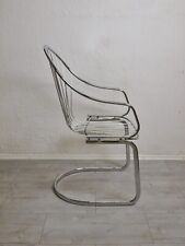 Freischwinger CHROM STUHL +Kissen Gastone Rinaldi für RIMA 70er J. Vintage Chair