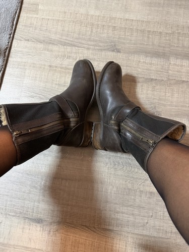 Ugg leder braun mit fell - braun,
