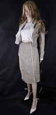 Vtg.  Heringbone Beige Wool