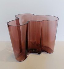 Aalvar Alto Iittala Vase Savoy - Glas Cranberry Rot Seltene Farbe Art Deco 