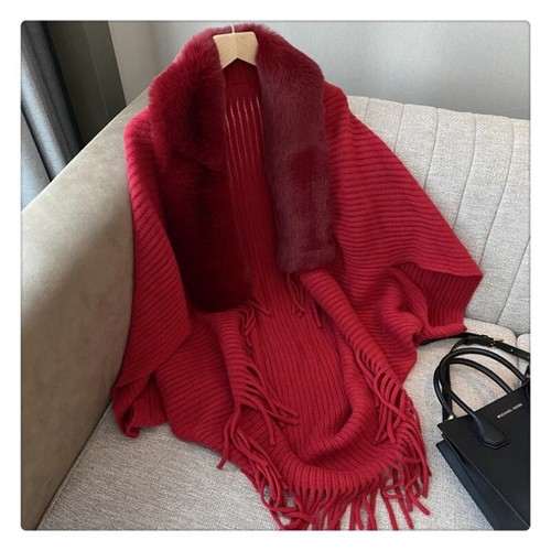 Damen gestrickter poncho schal - gestrickter,