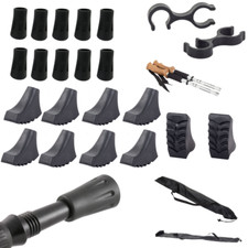 Nordic Walking Gummipuffer Pads Asphaltpads Ersatzfüße Clips Tasche Zubehör