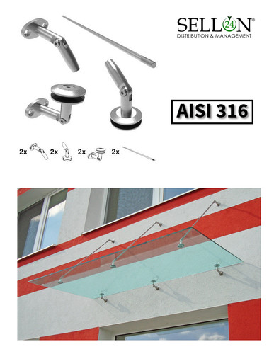 Glasvordach edelstahl v4a - edelstahl,