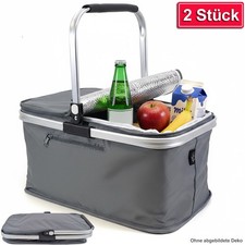 24L EINKAUFSKORB 2 Stück Kühlkorb Thermo Korb Picknickkorb Kühlfunktion isoliert