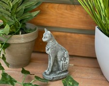 Steinfigur Göttin Bastet Katze klein Frostfest Deko Steinguss Gartenfigur