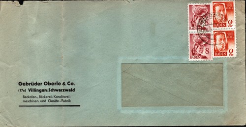 Brief baden villingen - baden, 3.5.49