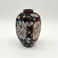 Asiatika - Antike Chinesische Cloisonne Vase Phoenix Drache Emaille Metall China