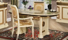 Esstisch oval beige hochglanz - oval,