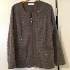  Jacke von Couture Line Farbe  Taupe mit Pailletten Gr 40/42 1x Getragen 