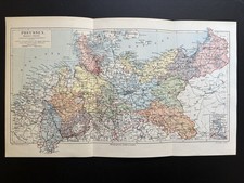 antike historische Landkarte: Norddeutschland Preussen usw. um 1900 Prussia